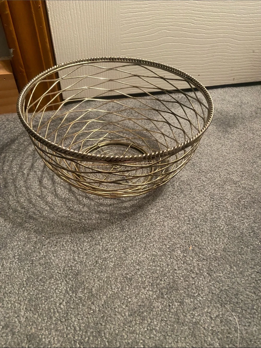 Metal Decorative Wire Fruit Bowl - Gold Finish
